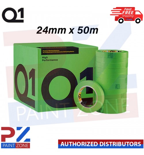 Q1 Green MASKING TAPE 24mm X50m PAINTER PAINTING AUTOMOTIVE EASY TEAR